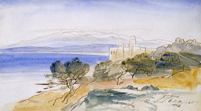 Gonia, 1864 (pióro i atrament i toaleta na papierze) autorstwa Edward Lear