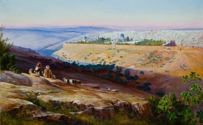 Jerozolima z Góry Oliwnej autorstwa Edward Lear