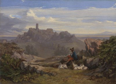 Pejzaż z pasterzem kóz, ok. 1842 autorstwa Edward Lear