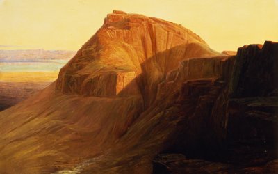 Masada lub Sebbeh nad Morzem Martwym, 1858 autorstwa Edward Lear