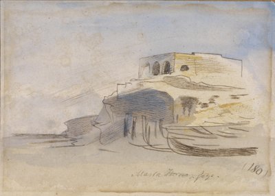 Piec do makaronu, Gozo, Malta, 1866 autorstwa Edward Lear