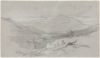 Widok na góry z Antrodoco autorstwa Edward Lear