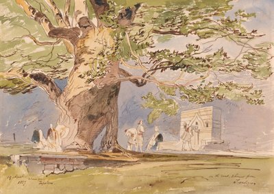 W drodze, dwie godziny od Tepelene, 19 kwietnia 1857 r. autorstwa Edward Lear