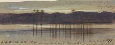 Philae, 6:00-6:15 rano, 31 stycznia 1867 r. (277) autorstwa Edward Lear