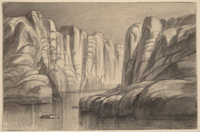 Rzeka wijąca się wśród formacji skalnych (Philae, Egipt) autorstwa Edward Lear