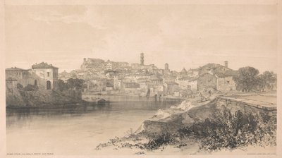 Rzym widziany z Via della Porta San Paolo, z albumu „Widoki Rzymu i okolic”, 1841 r. autorstwa Edward Lear
