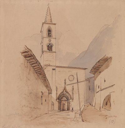 Kościół św. Piotra Augustianów. Leonessa. autorstwa Edward Lear