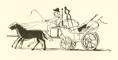 Miotła, łopata, poker i szczypce (grawerowanie) autorstwa Edward Lear