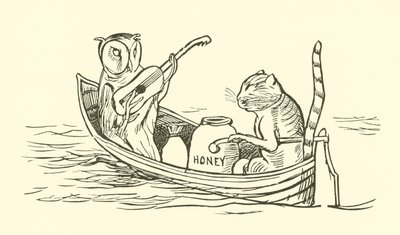 Sowa i kotka (rycina) autorstwa Edward Lear