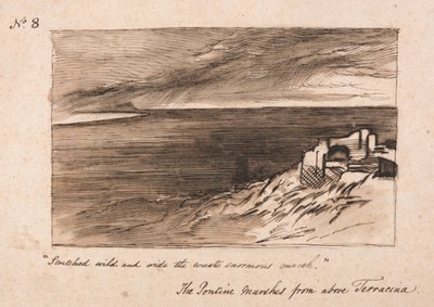 Bagna Pontyjskie powyżej Terraciny autorstwa Edward Lear