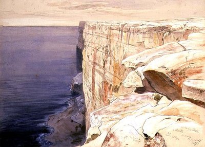 Skały w pobliżu Garf Hasan, Malta autorstwa Edward Lear