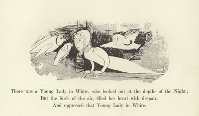 Była tam Młoda Dama w Bieli, która patrzyła w głąb Nocy autorstwa Edward Lear