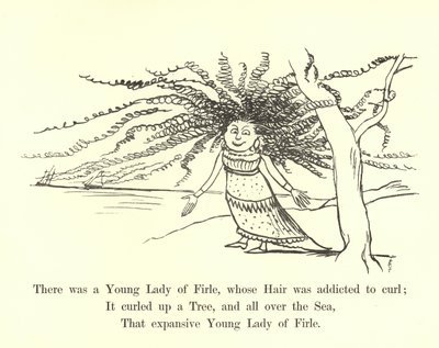 Była młoda dama z Firle, której włosy były uzależnione od loków autorstwa Edward Lear