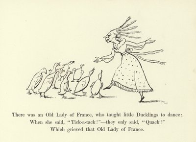 Była tam Stara Dama z Francji, która uczyła tańczyć małe kaczątka autorstwa Edward Lear