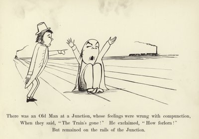 Na skrzyżowaniu był stary człowiek, którego uczucia były złe ze skruchą autorstwa Edward Lear