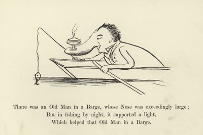Był tam starzec na barce, którego nos był niezmiernie duży autorstwa Edward Lear