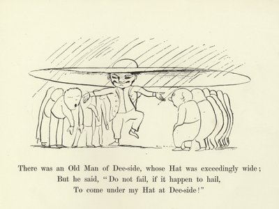 Był tam Stary Człowiek z Dee-side, którego kapelusz był niezwykle szeroki autorstwa Edward Lear