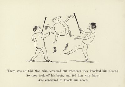 Był tam Stary Człowiek, który krzyczał, ilekroć go pukali autorstwa Edward Lear