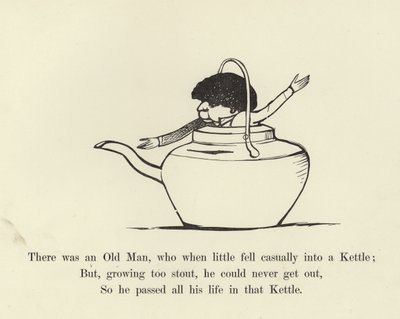 Był tam Stary Człowiek, który gdy mały wpadł od niechcenia do czajnika autorstwa Edward Lear