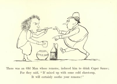 Był tam Stary Człowiek, którego wyrzuty sumienia skłoniły go do wypicia sosu kaparowego autorstwa Edward Lear
