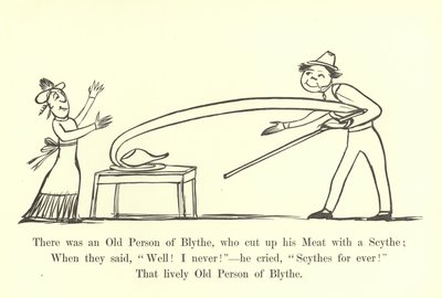 Był tam stary człowiek Blythe, który pokroił swoje mięso kosą autorstwa Edward Lear