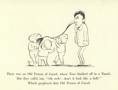 Była tam Stara Osoba z Cassel, której Nos wykończył się w Tassel autorstwa Edward Lear