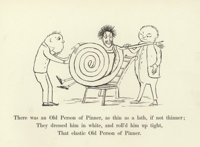 Była tam Stara Osoba Pinnera, chuda jak listwa, jeśli nie cieńsza autorstwa Edward Lear