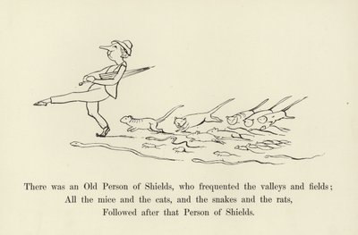 Był tam Stary Człowiek Tarcz, który bywał w dolinach i polach autorstwa Edward Lear