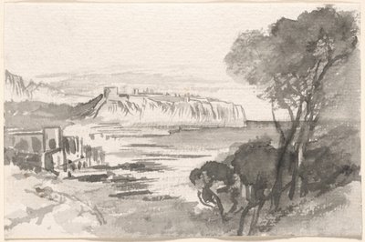 Widok na zatokę Monako, 18841885. autorstwa Edward Lear