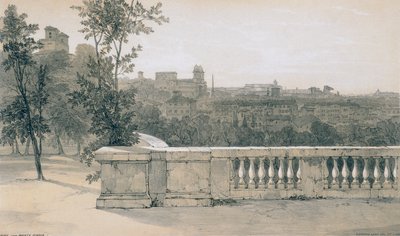 Widoki w Rzymie i okolicach: Rzym z Monte Pincio autorstwa Edward Lear