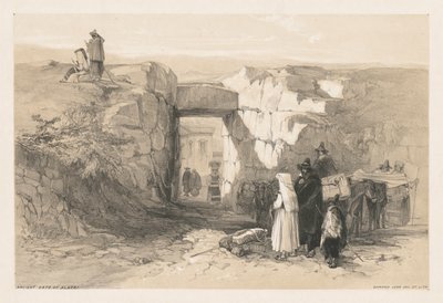 Widoki Rzymu i jego okolic: Starożytna Brama Alatri, 1841. autorstwa Edward Lear