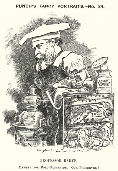Kreskówka dziurkacza: Frederick Settle Barff, angielski chemik (grafika) autorstwa Edward Linley (after) Sambourne