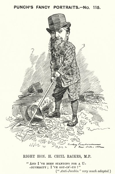 Karykatura dziurkacza: Henry Cecil Raikes, angielski konserwatywny polityk (grafika) autorstwa Edward Linley (after) Sambourne