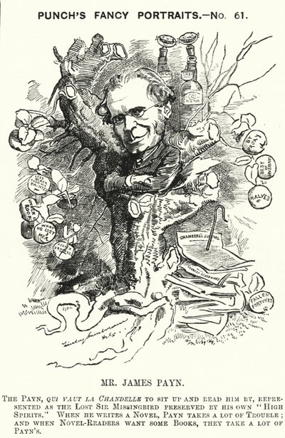 Punch cartoon: James Payn, angielski powieściopisarz (grafika) autorstwa Edward Linley (after) Sambourne