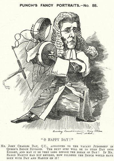 Punch cartoon: John Charles Day, angielski prawnik i sędzia (grafika) autorstwa Edward Linley (after) Sambourne