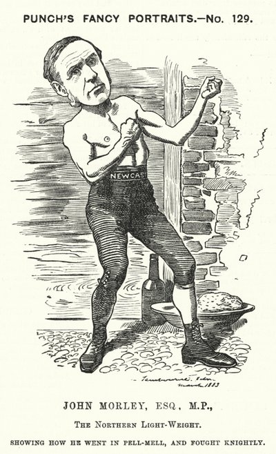 Punch cartoon: John Morley, angielski polityk liberalny (grafika) autorstwa Edward Linley (after) Sambourne