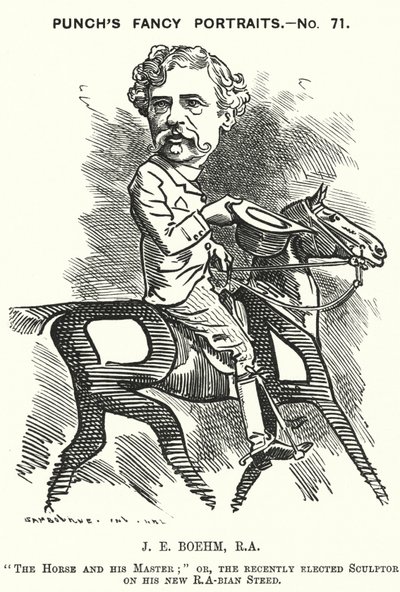 Kreskówka dziurkacza: Joseph Edgar Boehm, angielski rzeźbiarz (grafika) autorstwa Edward Linley (after) Sambourne