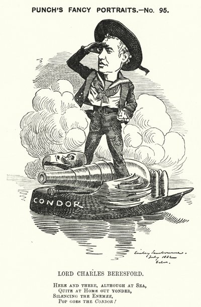 Punch cartoon: Lord Charles Beresford, anglo-irlandzki admirał i konserwatywny polityk (rycina) autorstwa Edward Linley (after) Sambourne