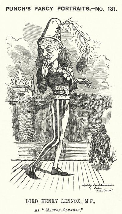 Karykatura dziurkacza: Lord Henry Lennox, angielski konserwatywny polityk (grafika) autorstwa Edward Linley (after) Sambourne