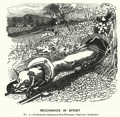 Kreskówka poncz: Mechanika w sporcie. Nr 4. - Pneumatyczna firma łowiecka na lisy (Limited) (grawerowanie) autorstwa Edward Linley (after) Sambourne