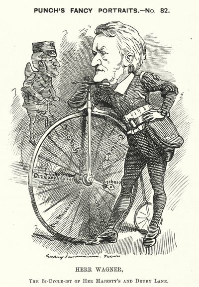 Punch cartoon: Richard Wagner, niemiecki kompozytor (grafika) autorstwa Edward Linley (after) Sambourne
