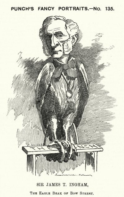 Karykatura z dziurkacza: Sir James Taylor Ingham, angielski prawnik i sędzia policji (grafika) autorstwa Edward Linley (after) Sambourne