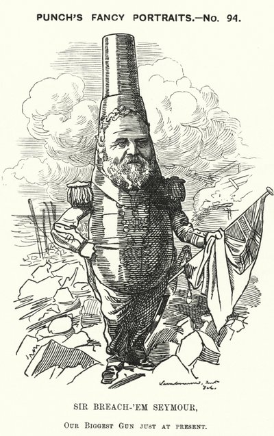 Kreskówka dziurkacza: Sir Michael Seymour, admirał brytyjski (rycina) autorstwa Edward Linley (after) Sambourne