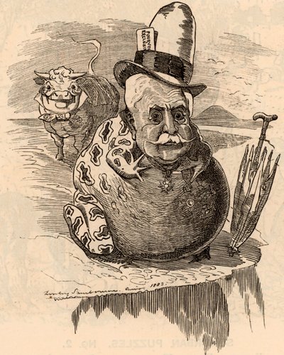 Karykatura Ferdynanda de Lesseps autorstwa Edward Linley Sambourne