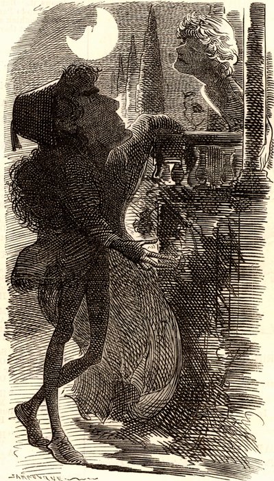 Henry Irving w scenie balkonowej "Romea i Julii" autorstwa Edward Linley Sambourne