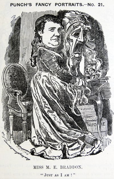 Ilustrowany portret Mary Elizabeth Braddon (Maxwell) autorstwa Edward Linley Sambourne