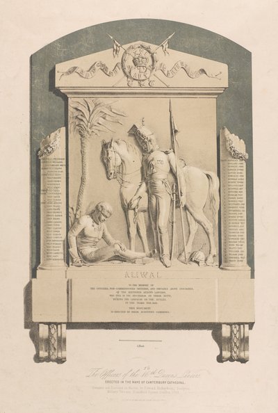 Pomnik Aliwala, katedra w Canterbury, 1848 ok autorstwa Edward M. Richardson