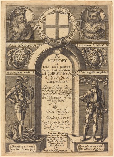 Frontyspis do „Historii św. Jerzego z Kapadocji” Petera Heylyna autorstwa Edward Marshall