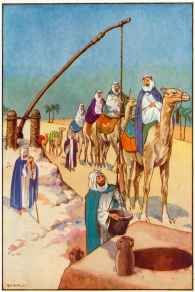 Miejsce postoju na pustyni, czerpanie wody ze studni autorstwa Edward Mary Joseph Molyneux
