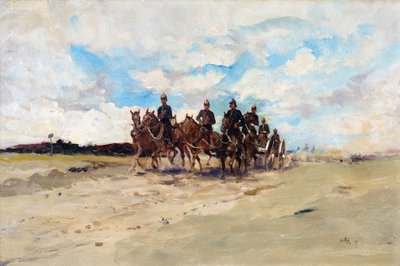 Królewska Artyleria, zespół dział polowych w marszu, 1897 autorstwa Edward Matthew Hale